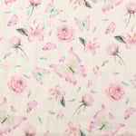 rose | Tissu lin coton Papillons Butterfly, rose