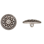 silber | Metallösenknopf Herzen, 23 mm