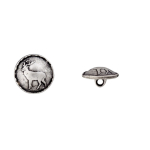 argent | Bouton couture en métal Cerf, 20mm