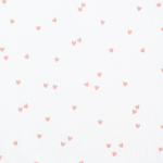 blanc | Tissu double gaze de coton Coeurs Little hearts, blanc