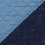 jeansblauw - marine | Mousseline doorgestikte stof Doubleface, jeansblauw- marineblauw