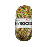 braun-gelb | myboshi mysocks Pixel 6-fädige Sockenwolle Copper 150g, braun-gelb