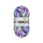 violett-blau | myboshi mysocks Pixel 6-fädige Sockenwolle Dotty 150g, violett-blau
