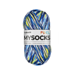blau-gelb | myboshi mysocks Pixel 6-fädige Sockenwolle Otis 150g, blau-gelb