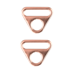 or rose | 2 boucles anneaux triangulaires, 25mm, couleur or rosé