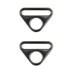 gunmetal | 2 boucles anneaux triangulaires, 32mm, couleur gun métal