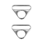 argent | 2 boucles anneaux triangulaires, 32mm, couleur argent
