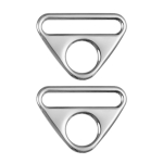glanzend zilver | Driehoekige ring gesp 40 mm, zilverkleurig