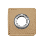 beige | Eyelet Patch imitatieleer, beige