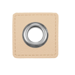 crèmekleurig | Eyelet Patch imitatieleer, cremekleurig