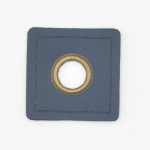 dark blue | Eyelet Patch Leatherette square 35 mm, dark blue
