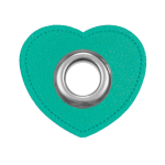 mint | Eyelet Patch imitatieleer Hearts, mintgroen