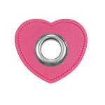 fuchsia | Eyelet Patch imitatieleer Hearts, fuchsia
