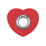 rood | Eyelet Patch imitatieleer Hearts, rood