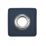 marineblauw | Eyelet Patch imitatieleer, marineblauw