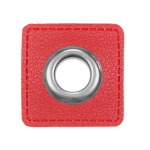 rot | Ösen-Patch Lederimitat, rot
