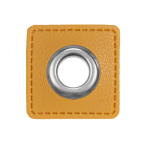 mosterdgeel | Eyelet Patch imitatieleer, mosterdgeel