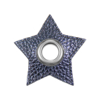 navy blue | Eyelet Patch Leatherette Star, navy shiny
