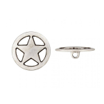 argent | Bouton couture en métal étoile, 23 mm, couleur argent