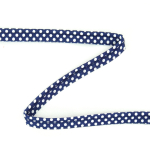 marineblauw | Paspelband stippen, marineblauw / wit