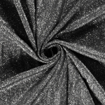 noir | Tissu jersey polyester brillant Glamour, noir