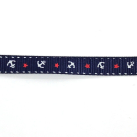 marineblauw | Keperband ankers en sterrren, marineblauw