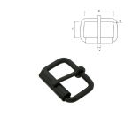 zwart | Metalen gesp, 30mm, zwart