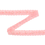 light pink | Lace trimming roses with pearls, light pink 30 mm