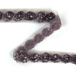 mauve lilas | Ruban Dentelle Roses et perles, 25 mm, dusty mauve