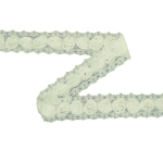 vanille | Ruban Dentelle Roses et perles, vanille 25 mm