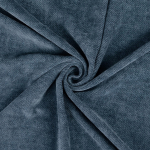 bleu denim | Tissu jersey velours côtelé milleraies, bleu dennim