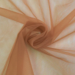 marron clair | Tissu tulle souple stretch, marron clair