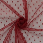 bordeaux | Tissu tulle souple à pois Dots, bordeaux