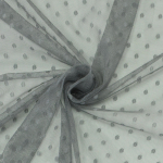 gris | Tissu tulle souple à pois Dots, gris