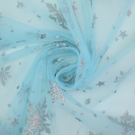 lichtturquoise | Soft tule frozen chrystals, lichtturquoise