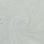 blanc | Tissu tulle souple Paillettes brillantes, blanc