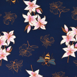 marineblauw | Sweatshirtstof Albstoffe Hamburger Liebe Glow Lily, marineblauw