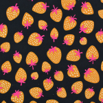 zwart | Sweatshirtstof Albstoffe Hamburger Liebe Picknick Strawberries, zwart