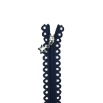 bleu marine | Fermeture à glissière en dentelle étoiles 25 cm marine