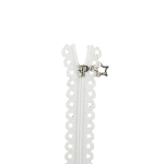 blanc | Fermeture à glissière en dentelle étoiles 25 cm blanc