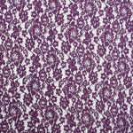 aubergine | Tissu dentelle guipure Fleurs, aubergine