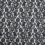 noir | Tissu dentelle guipure Fleurs, noir