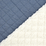 jeansblauw | Gewatteerde stof met imitatiebont denim, jeansblauw