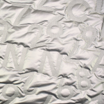 argent | Tissu matelassé molletonné Chiffres Numbers, argent
