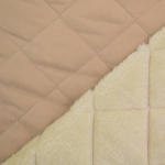 beige | Tissu matelassé envers fausse fourrure, beige