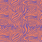 pourpre | Tissu satin de coton stretch zébré Animal Stripes, pourpre