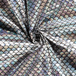 zilver | Lamé / elastische foliejersey mermaid, zilverkleurig