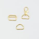 goudgeel | Tassen fourniturenset 3 delig 20 mm, geelgoud