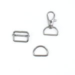 metaal | Tassen fourniturenset 3 delig 20 mm, gunmetal