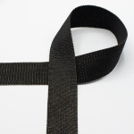 zwart | Tassenband Gold Metal Fibre 40mm, zwart